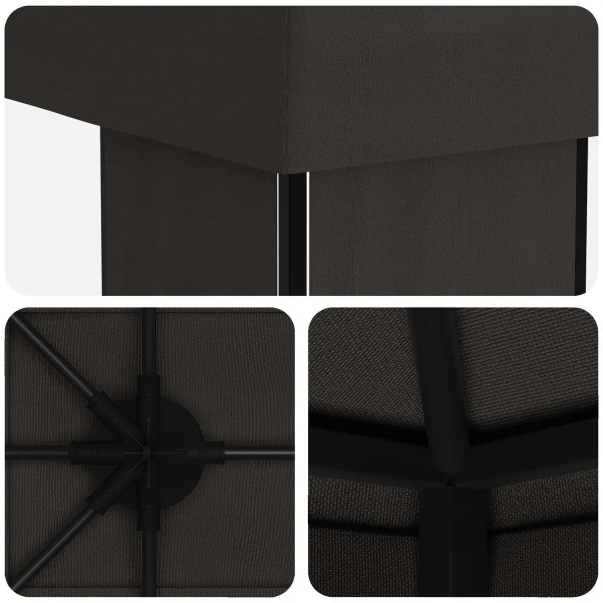 Garden Gazebo 6 x 3 m Steel Frame Polyester Canopy Anthracite Outdoor Shade Structure