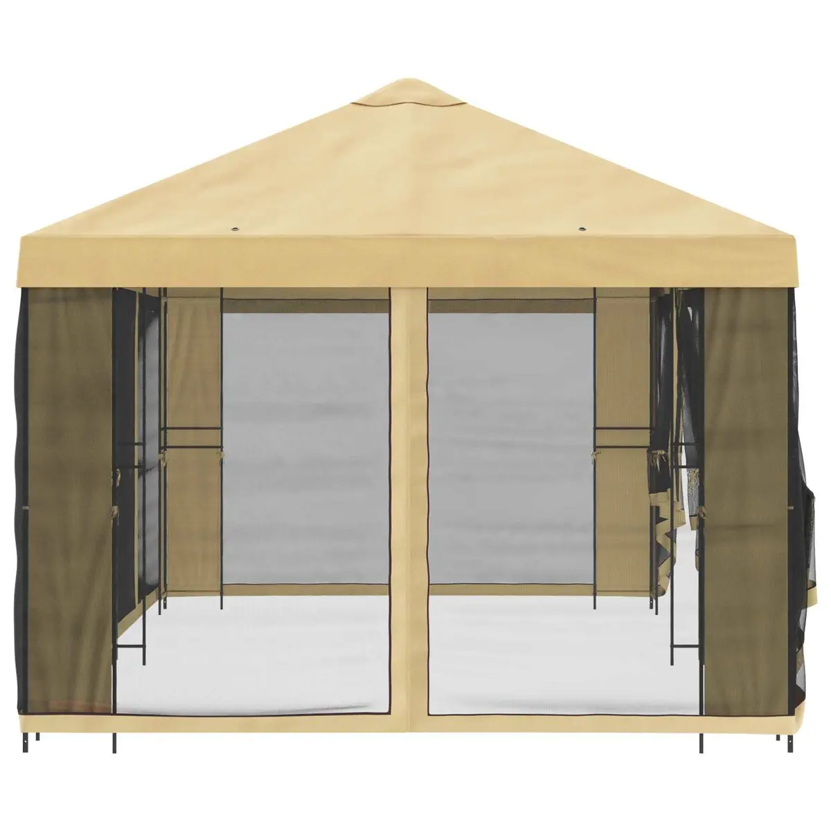 Garden Gazebo 6x3m Outdoor Canopy Cream with Mesh Sidewalls for Patio Shelter