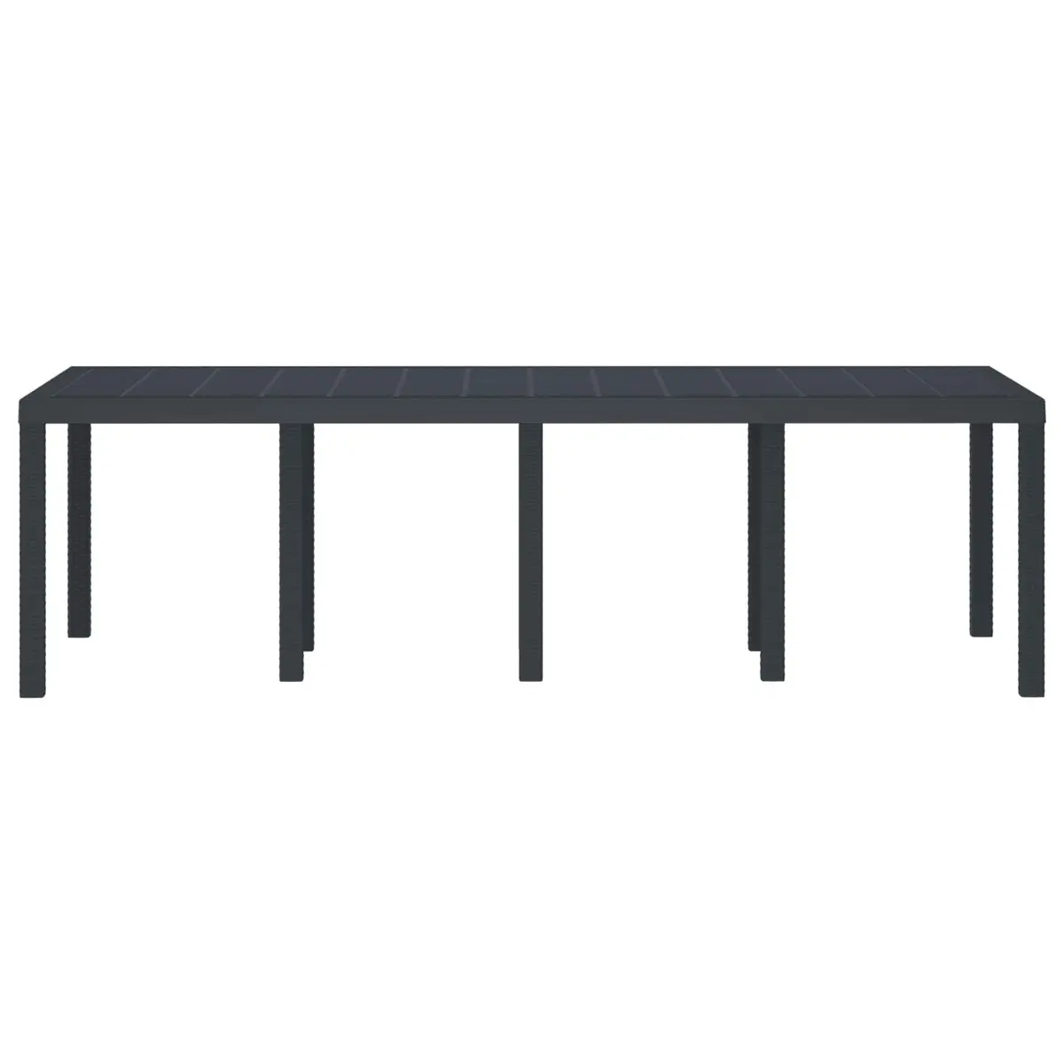 Garden Dining Table 250 x 100 cm Rectangular Steel Frame Poly Rattan Surface Outdoor Furniture