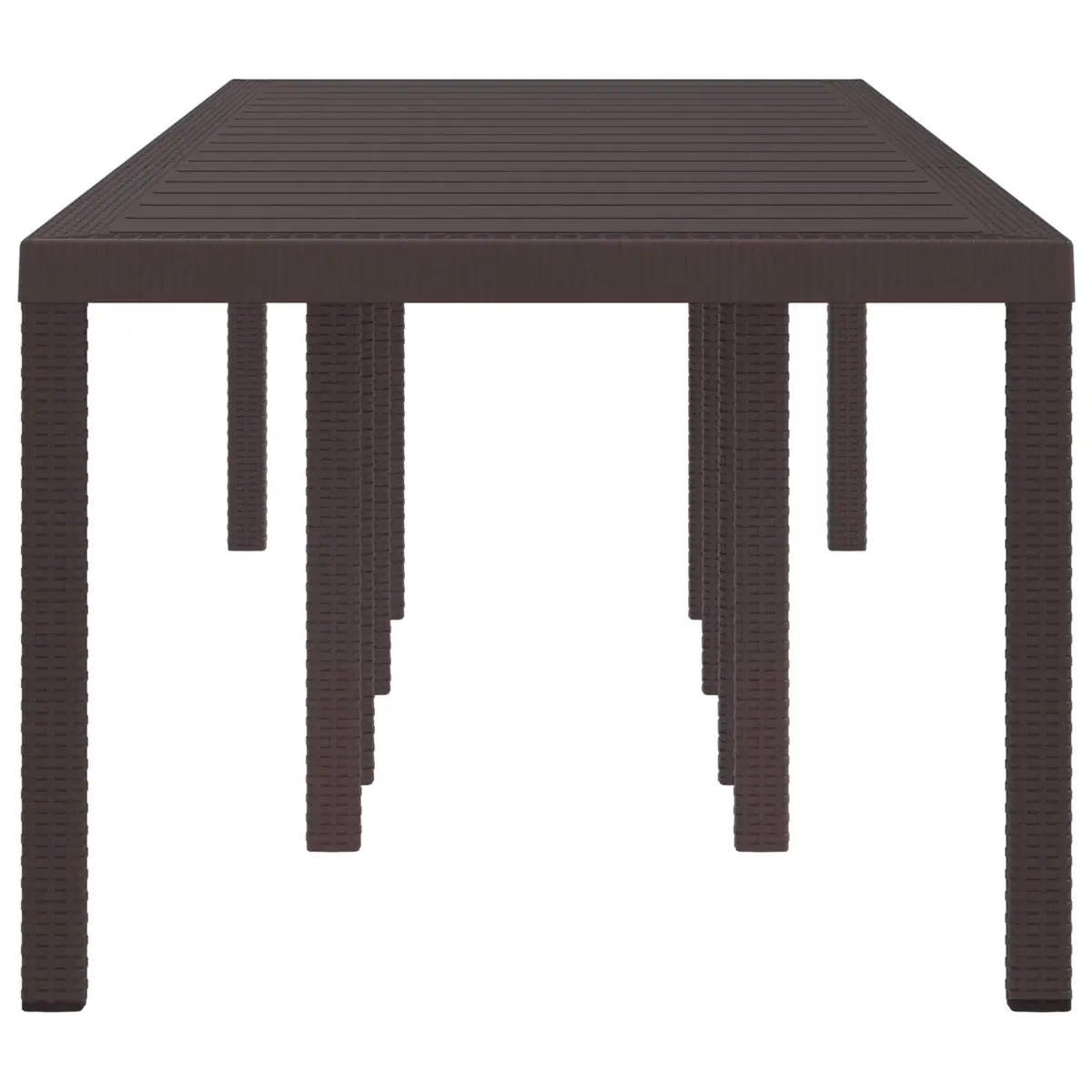 Garden Dining Table Rectangular 300x100x73cm Poly Rattan Brown Steel Frame