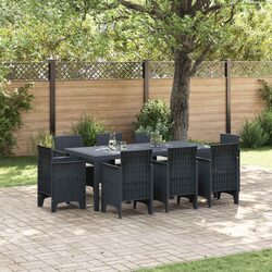 Outdoor Garden Dining Set 9 Piece Anthracite Polypropylene Table Chairs Patio