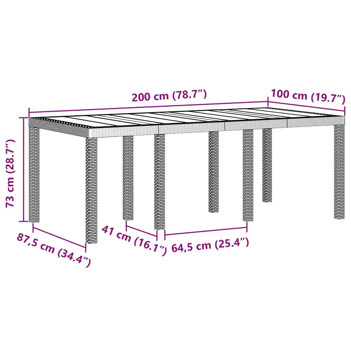Outdoor Garden Dining Set 9 Piece Rectangular Table and Chairs Anthracite Polypropylene for Patio