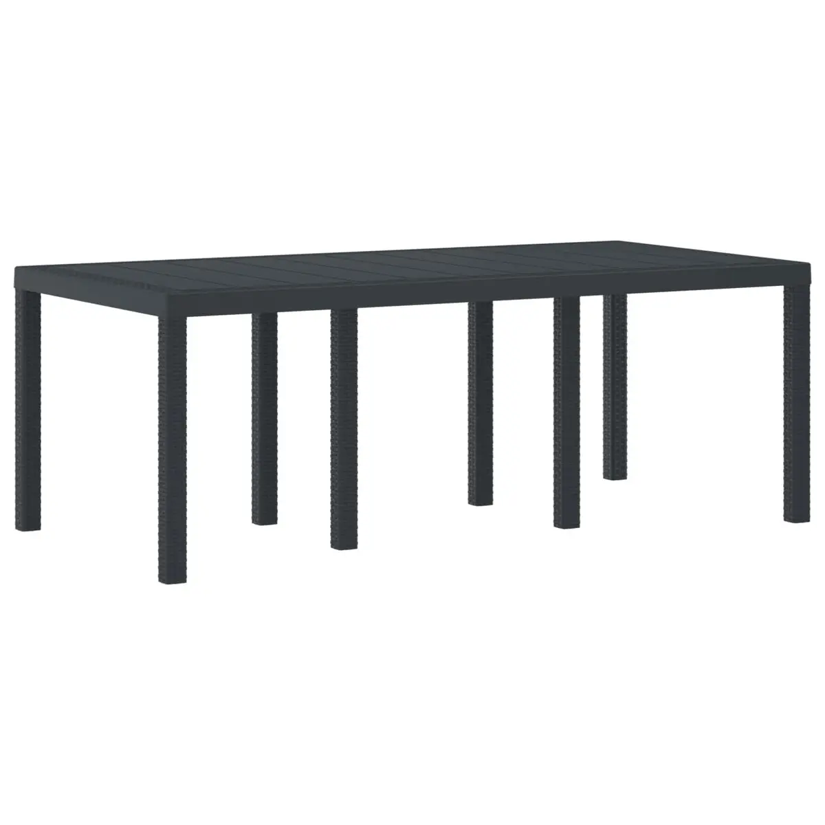 Outdoor Garden Dining Set 9 Piece Rectangular Table and Chairs Anthracite Polypropylene for Patio