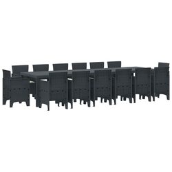 Enhance Your Outdoors with 15-Piece Anthracite Dining Set