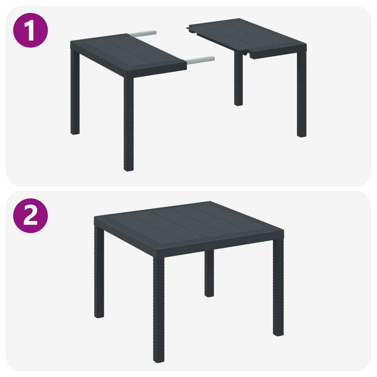 Garden Dining Set 3 pcs Anthracite Outdoor Table Chairs with Cushions Patio Set