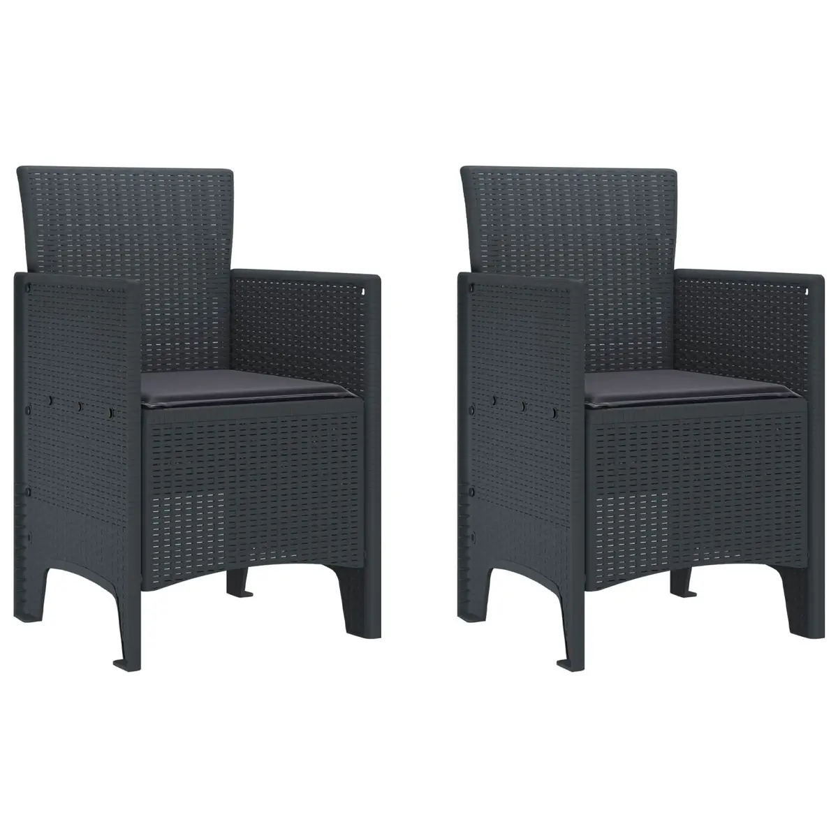 Garden Dining Set 3 pcs Anthracite Outdoor Patio Table Chairs Set