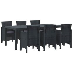 Outdoor Garden Dining Set 7 Piece Anthracite Polypropylene Table Chairs Patio