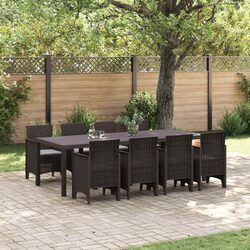 Stylish Brown Outdoor Dining Set with Cushions