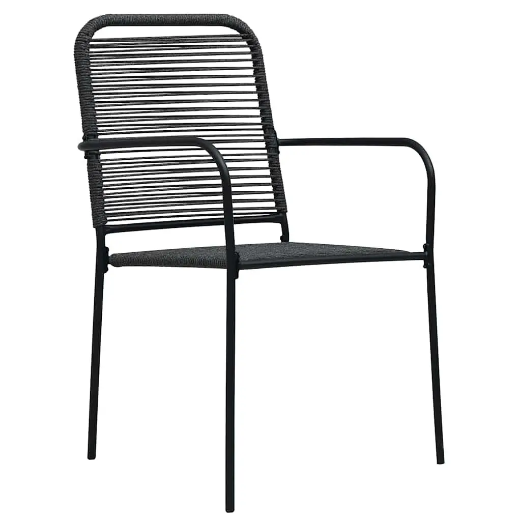 Outdoor Dining Set 5 Pieces Rectangular Black Powder-Coated Steel Frame Patio Furniture