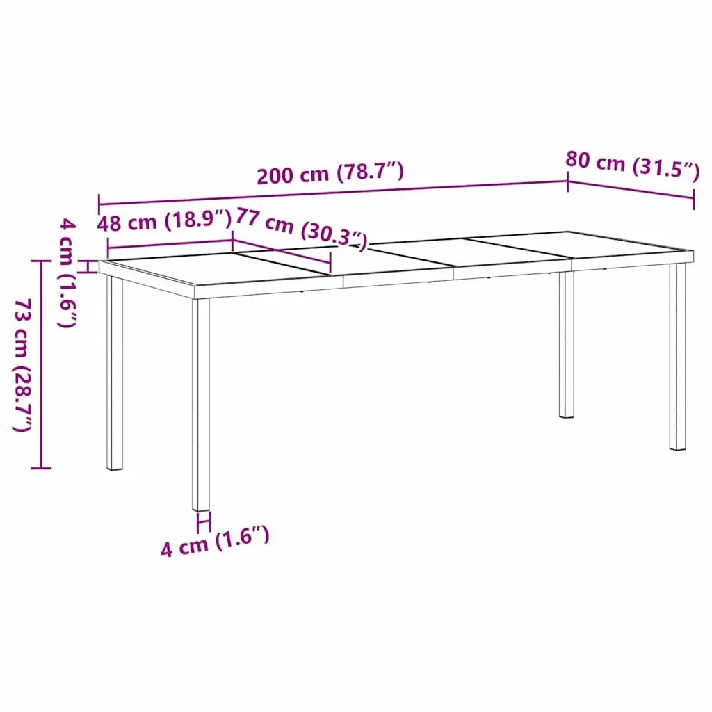 Garden Dining Set 7 Piece Contemporary Outdoor Furniture Black Steel Frame Rectangular Table Chairs