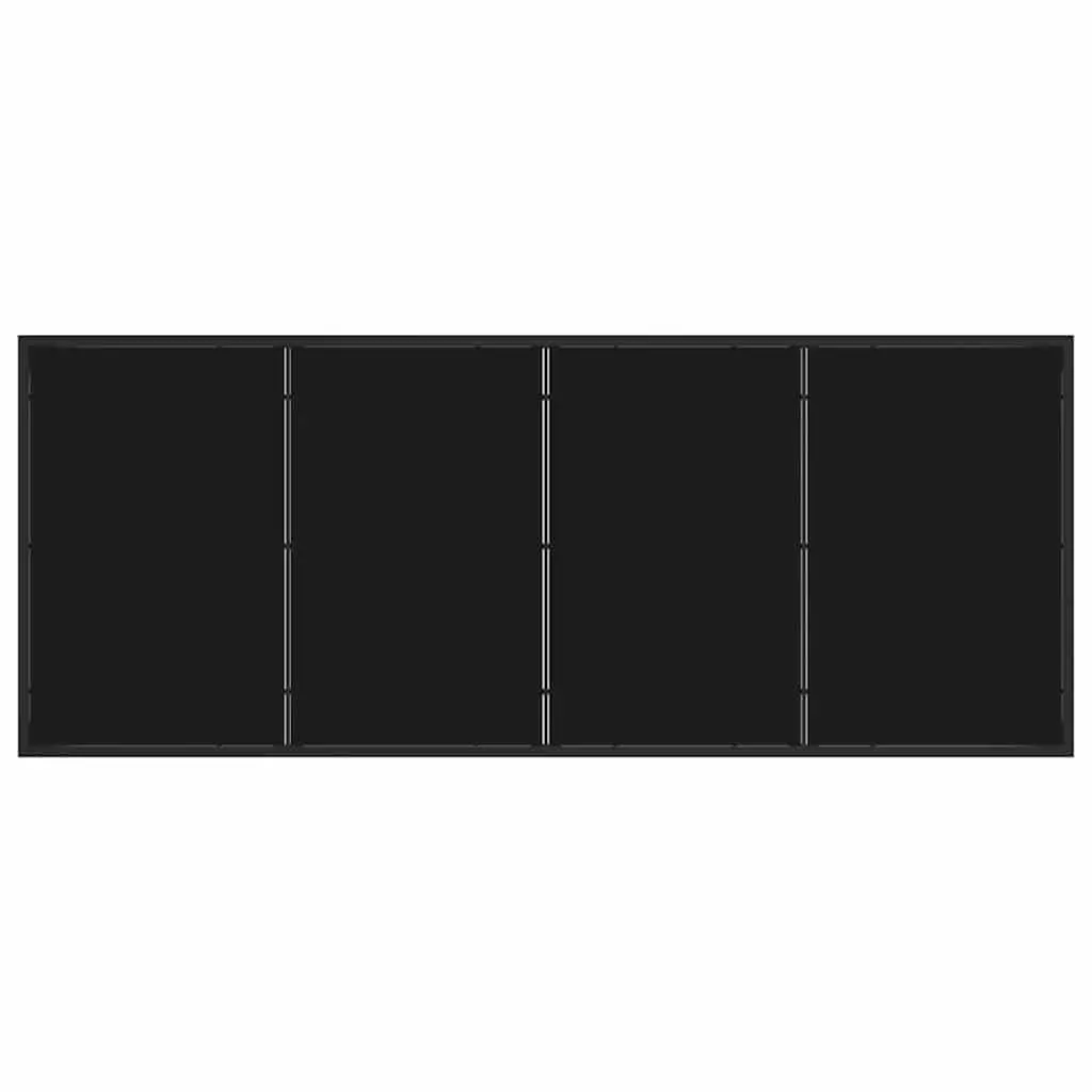 Garden Dining Set 7 Piece Contemporary Outdoor Furniture Black Steel Frame Rectangular Table Chairs