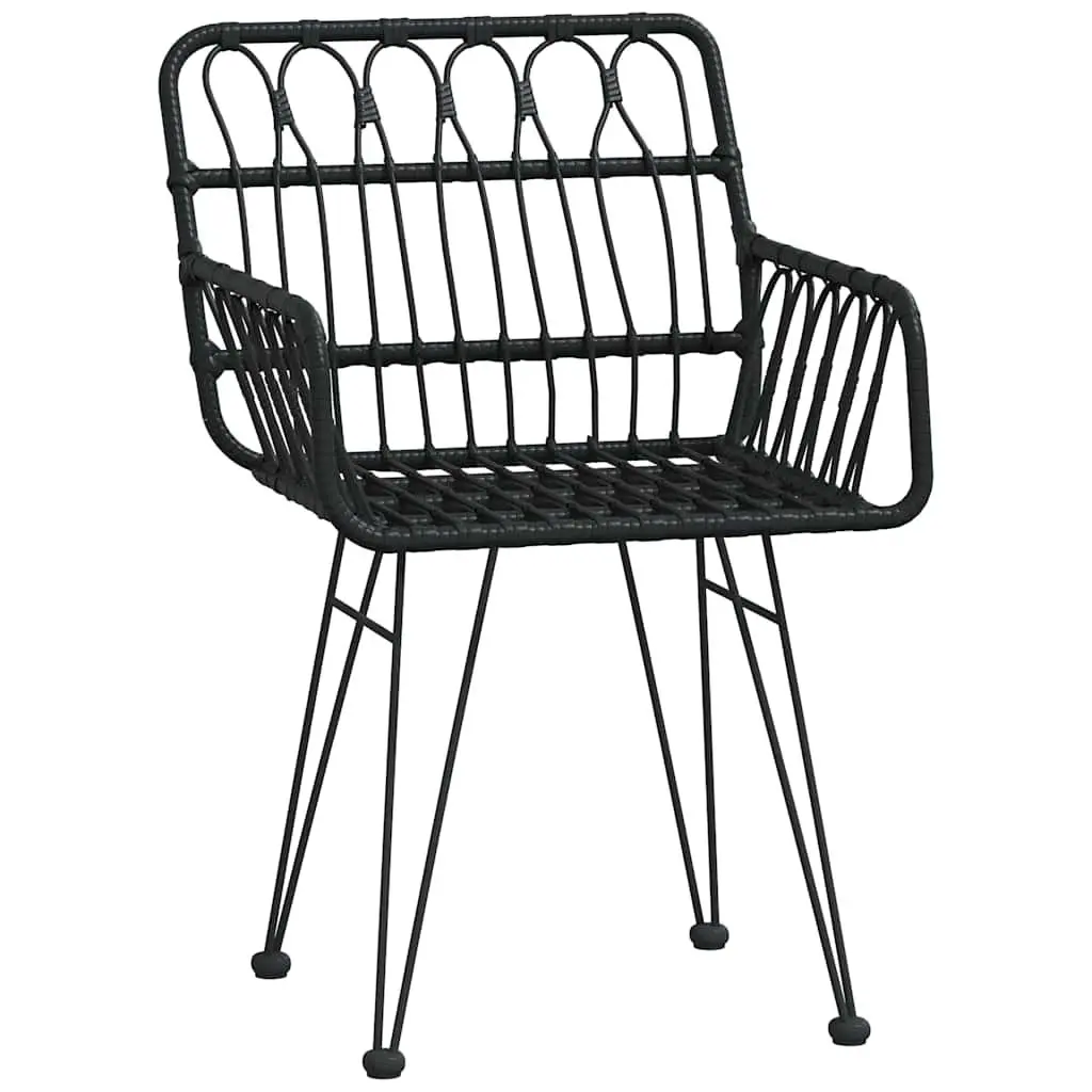 Garden Dining Set 5 Pieces Black Steel Powder-Coated Outdoor Furniture Patio
