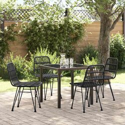 Outdoor Dining Set for Patios: Black Steel Frame with Comfort