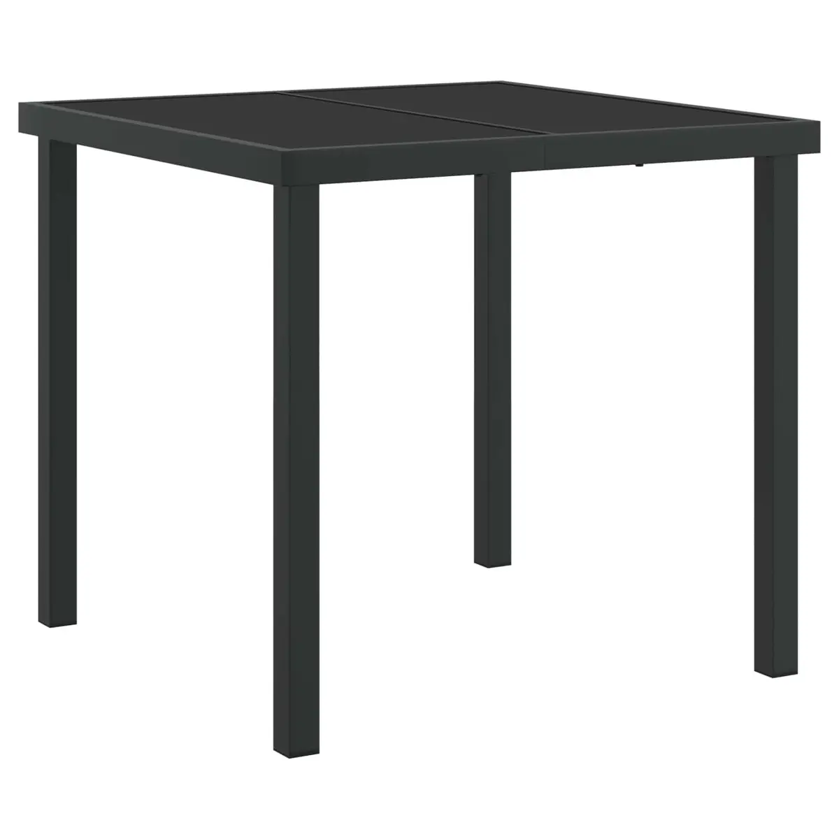 Garden Dining Set 5 Piece Outdoor Furniture Rectangular Tempered Glass Table Powder-Coated Steel Frame Poly Rattan Armrests
