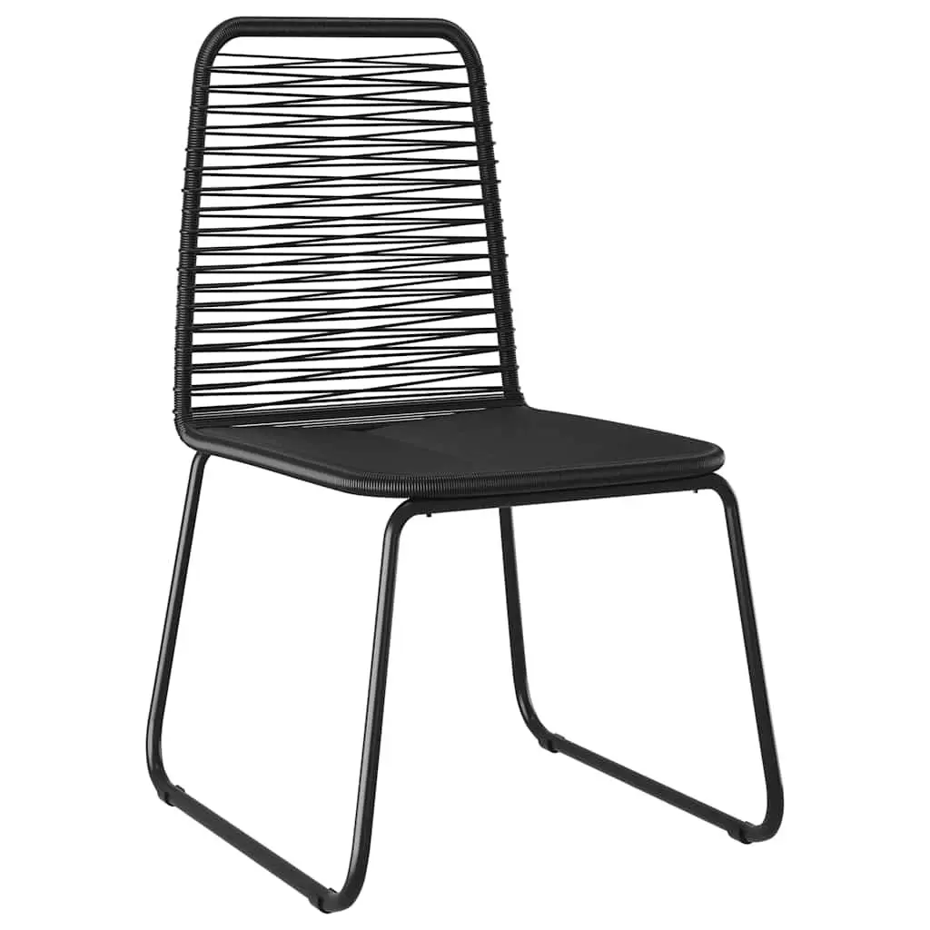 Garden Dining Set 5 Pieces Rectangular Black Outdoor Furniture with Tempered Glass Top and Poly Rattan Seating