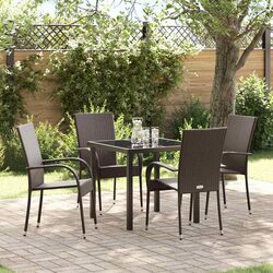 Outdoor Dining Set with Modern Aesthetics in Brown
