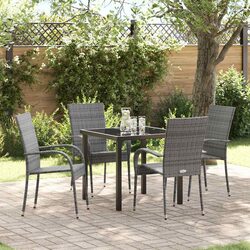 Contemporary 5-Piece Garden Dining Set in Grey