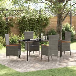 Garden Dining Set 5 Piece Outdoor Furniture Lounge Grey Steel Frame Cushion