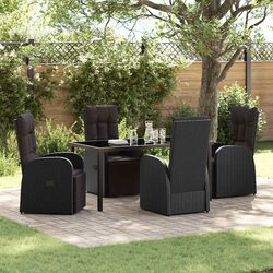5-Piece Black Garden Dining Set for Stylish Gatherings