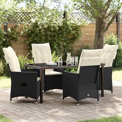 Elegant Black Garden Dining Set for Outdoor Spaces