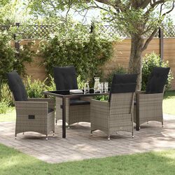 Stylish 5 Piece Grey Outdoor Patio Dining Set