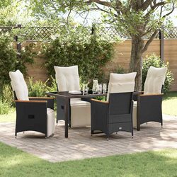 Stylish Black Rattan Garden Dining Set for Relaxed Meals