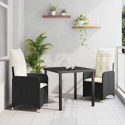 Elevate Your Patio with a 3 Piece Black Rattan Dining Set
