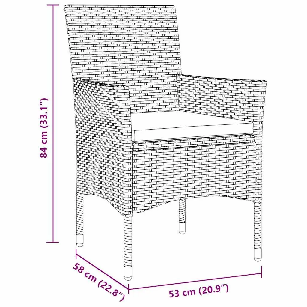 5 Piece Outdoor Dining Set Beige Weather Resistant Cushions Poly Rattan Table with Tempered Glass