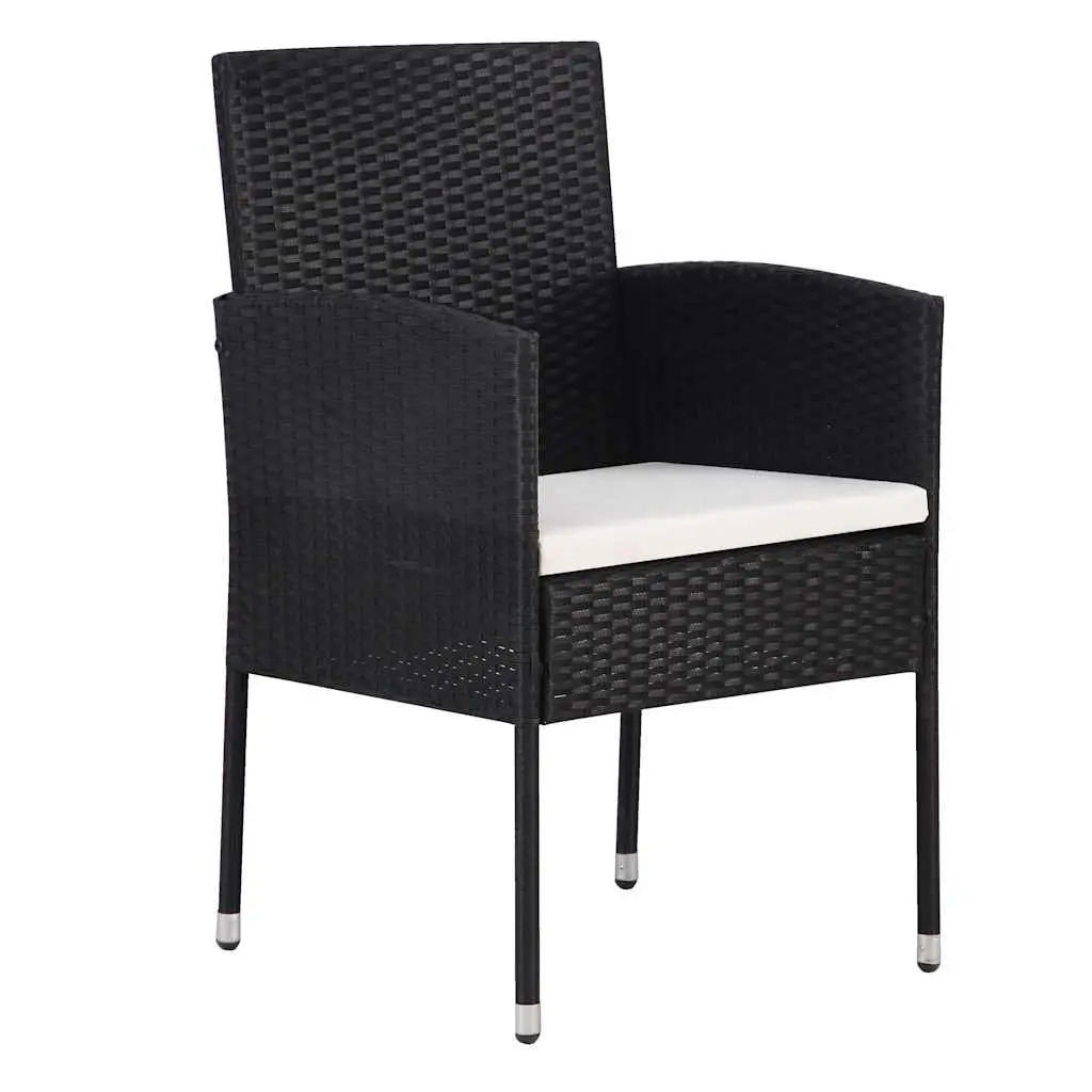 Garden Dining Set 5 Piece Outdoor Furniture Poly Rattan Glass Top Patio Seating
