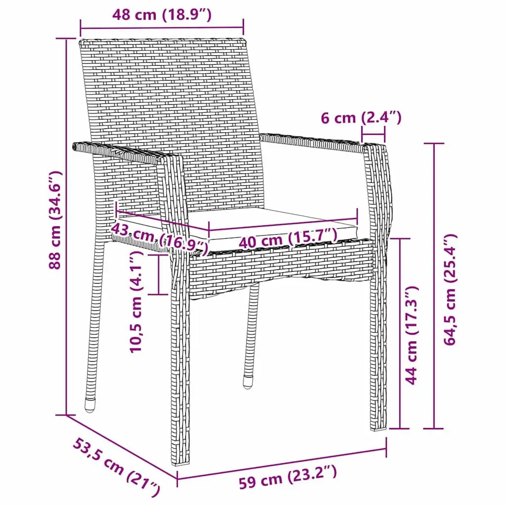 Outdoor Garden Dining Set 5 Pieces Black Poly Rattan Furniture with Weatherproof Cushions