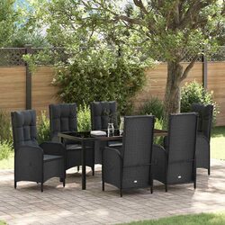 Stylish 7-Piece Patio Dining Set in Black