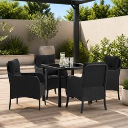 Stylish 5 Piece Black Outdoor Dining Set for Your Garden