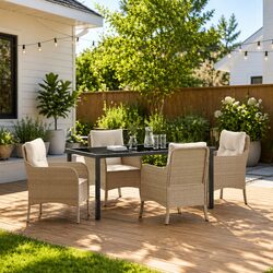 Beige 5-Piece Garden Dining Set for Stylish Spaces