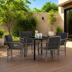 Elevate Your Outdoor Space with 5-Piece Dining Set in Grey