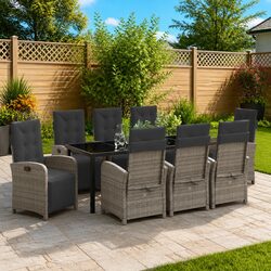 Enhance Your Outdoor Space with This 9-Piece Dining Set