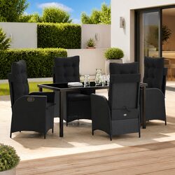 Enhance Your Patio with This 5 Piece Black Dining Set