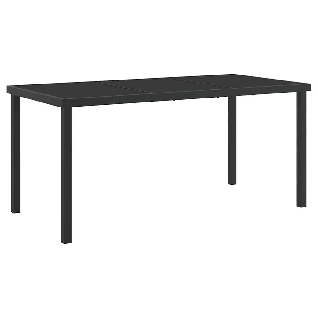 Outdoor Dining Set 5 Piece Grey Poly Rattan Steel Frame Glass Table