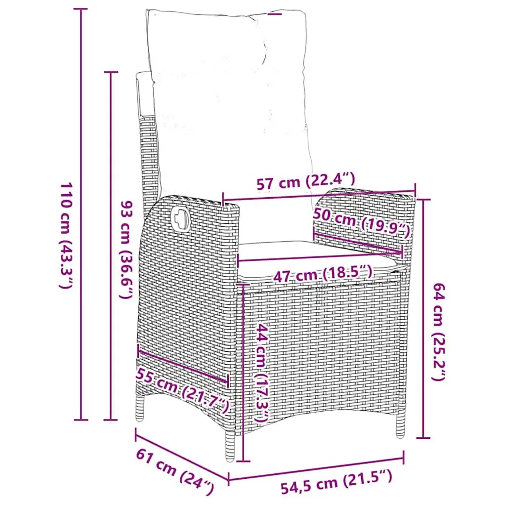 Outdoor Dining Set 5 Piece Grey Poly Rattan Steel Frame Glass Table