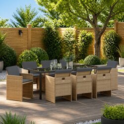 Enhance Your Outdoor Space with This 9-Piece Dining Set