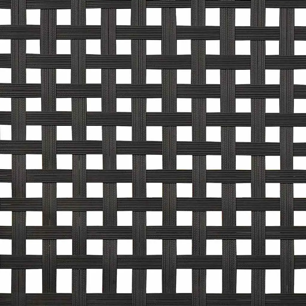 Outdoor Dining Set 5-Piece Black Poly Rattan Furniture Tempered Glass Table and Chairs