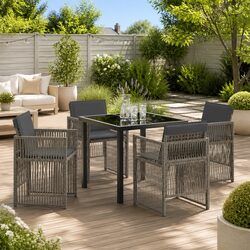 Enhance Your Outdoor Space with a 5-Piece Grey Dining Set