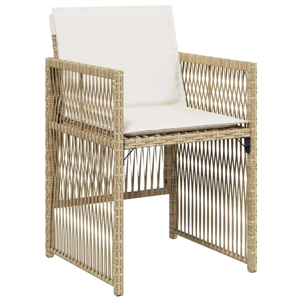Garden Dining Set 5 Pieces Outdoor Furniture Steel Frame Rattan Armrests