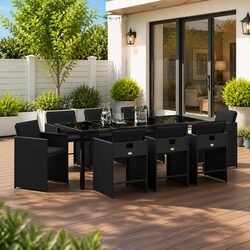 Elevate Your Patio with This 9-Piece Outdoor Dining Set