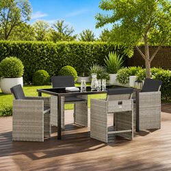 Transform Your Garden with a 5-Piece Light Grey Dining Set