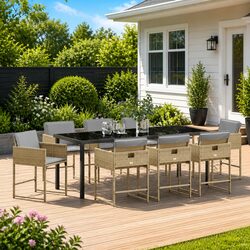 Enhance Your Outdoor Space with 9-Piece Dining Set