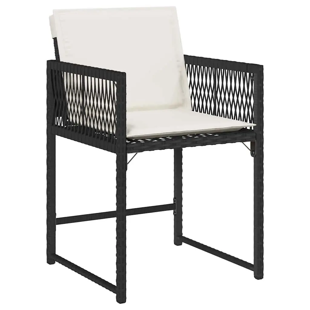 Garden Dining Set 5 Piece Outdoor Furniture Black Poly Rattan Table and Chairs