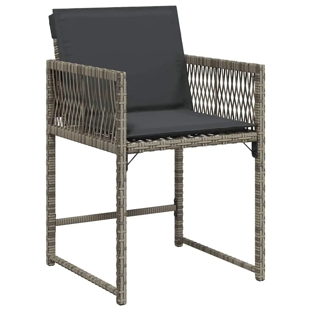 Garden Dining Set 5 Piece Outdoor Furniture Grey Poly Rattan Steel Construction