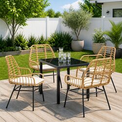 Modern 5-Piece Outdoor Dining Set for Patios