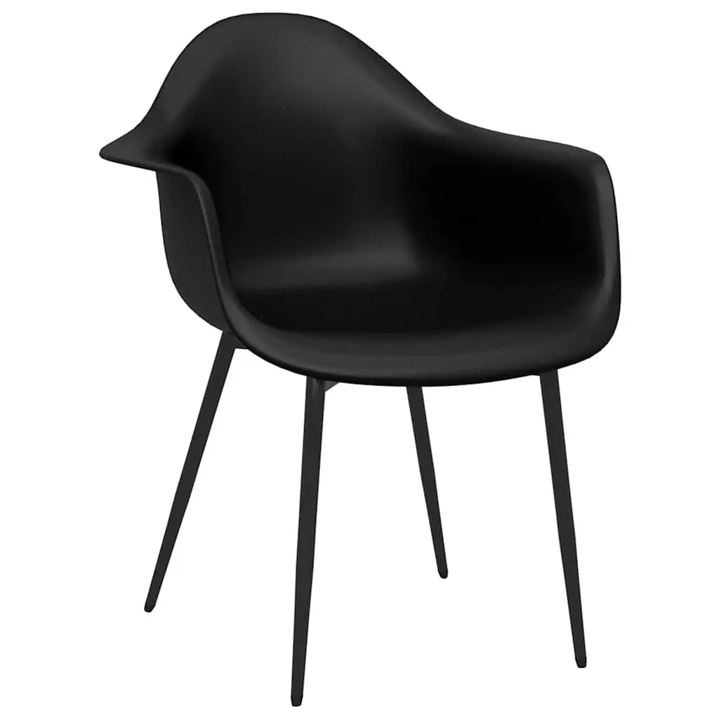 Dining Chairs 4 Pcs Black Polypropylene Ergonomic Curved Backrest