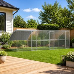Elevate Your Garden with a Silver Chicken Cage 600 x 200 x 200 cm